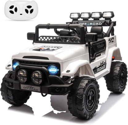 12V Kids Ride on Truck with Parent Remote Control, Electric Ride on Toy Car for Ages 3–8, 5 MPH Safe Speed,Music & Stories