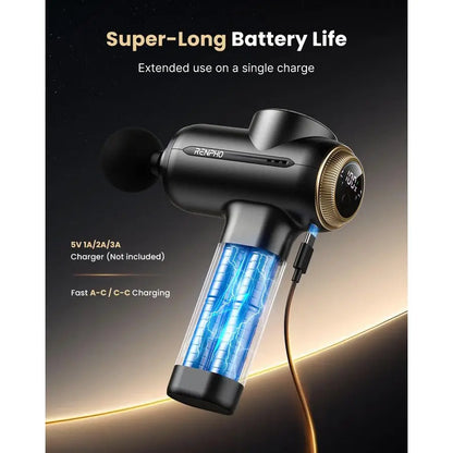 Massage Gun with 812mm Adjustable Amplitude, Eyeris 1, Eye Massager with Heat, Sleep Eye Mask with Bluetooth Music, Face Massage