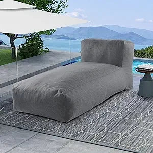 Outdoor Bean Bed Chair Sun Lounger, Outdoor Couch Sofa for Patio & Pool, Foam Filling Day Bed Furniture, Comfy Lazy Sofa for Out