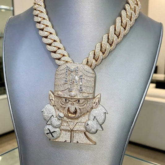 LYEE CYEE Hip Hop Style Cartoon Character Portrait Shining Pendant Necklace Street Party Accessories Geometric Fashion Charm Jewelry Men's and Women's Wedding Engagement Jewelry Valentine's Day Gift Birthday/Festival Jewelry