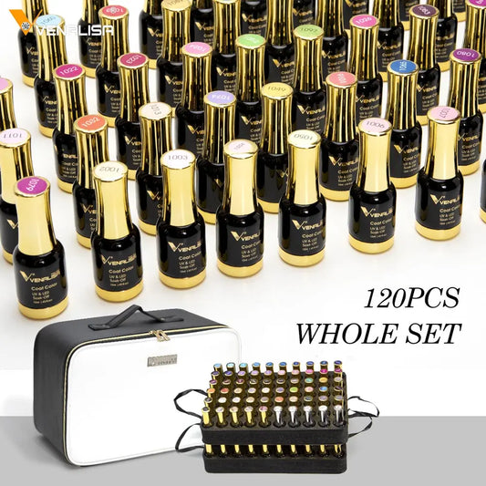 New 120 Fashion Color 12ml Venalisa Gel Polish Enamel Varnish Gel Polish For Nail Art Design Whole Set Nail Gel Lacquer Kit