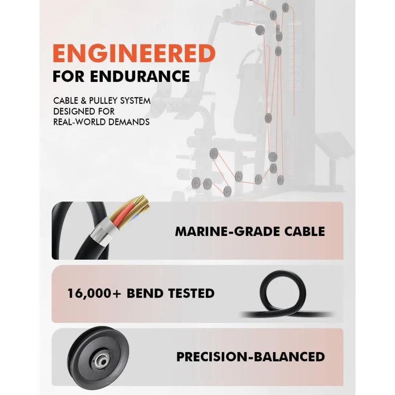 Home Workout Station Multifunctional Home Gym Equipment, Exercise Equipment for Full Body Strength Training