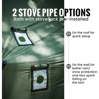 TEGIMEN Hammock Hot Tent with Stove Jack - Spacious Versatile Wall Tent with Snow Skirt for Cold Weather Camping 3000mm Waterpr