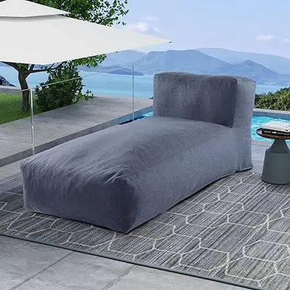 Outdoor Bean Bed Chair Sun Lounger, Outdoor Couch Sofa for Patio & Pool, Foam Filling Day Bed Furniture, Comfy Lazy Sofa for Out