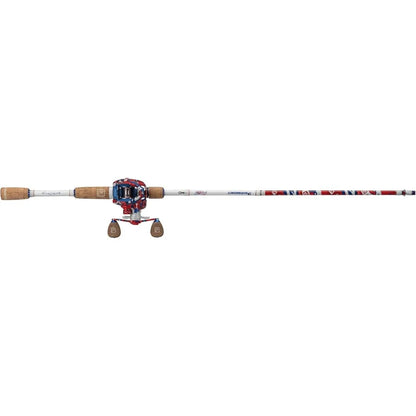 Krazy Americana Baitcast Combo with 7' 1pc Medium Heavy IM7 Graphite Rod and Cork Grips for Precision Fishing in Freshwater and
