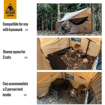 Large 4-Person COZSHACK Tent with Stove Jack, Windproof and Waterproof for Wood Stove Camping, Ideal for Bushcraft, Travel, and