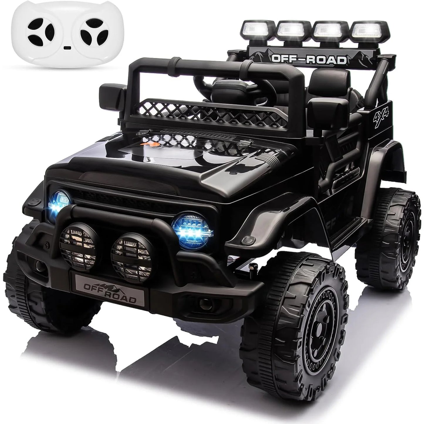 12V Kids Ride on Truck with Parent Remote Control, Electric Ride on Toy Car for Ages 3–8, 5 MPH Safe Speed,Music & Stories