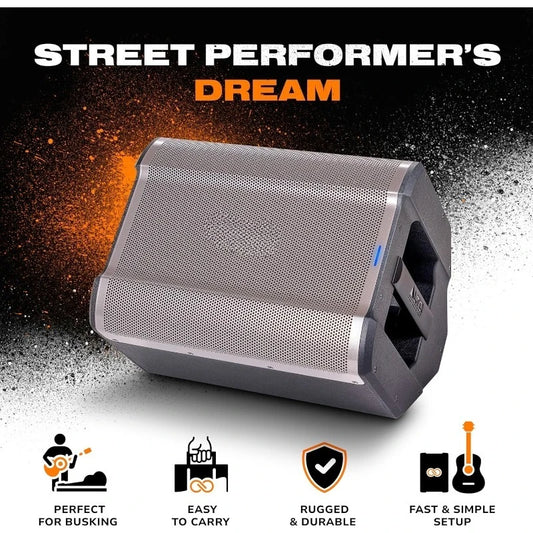 Special Edition Busker - 200W Portable PA Speaker with Rechargeable Battery, Bluetooth, 3-Channel Mixer, Alesis FX, App,