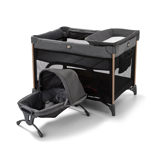 Portable 6-in-1 Playard with Bassinet, Changing Table & Infant Seat for Safe Baby Sleep and Play