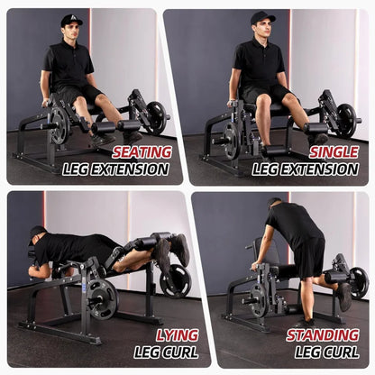Leg Extension and Curl Machine, Adjustable Home Gym Equipment Compatible with 1''  2'' Weight Plate