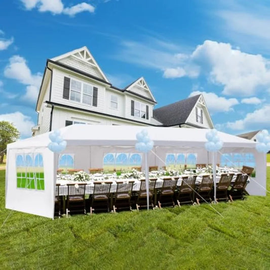 10'x30' Party Tent, Tents for Parties, Outdoor Wedding Patio Canopy with 5 Removable Sidewalls Instant Event Tent, Gazebo Tents