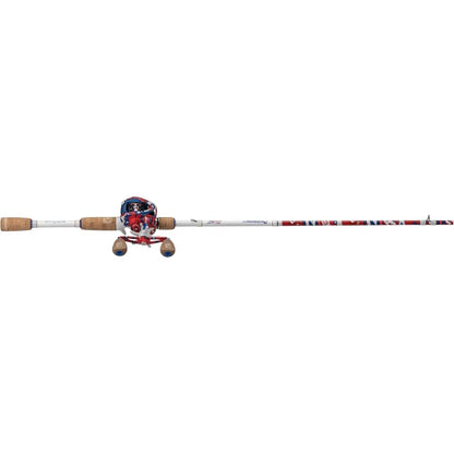 Krazy Americana Baitcast Combo with 7' 1pc Medium Heavy IM7 Graphite Rod and Cork Grips for Precision Fishing in Freshwater and