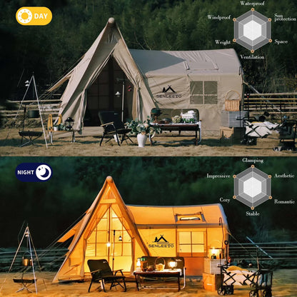 Large Inflatable Tent for 8-10 Person - 135 SQFT Inflatable Cabin Tents for Camping Instant Setup Blow up Tent 4 Season Waterpro