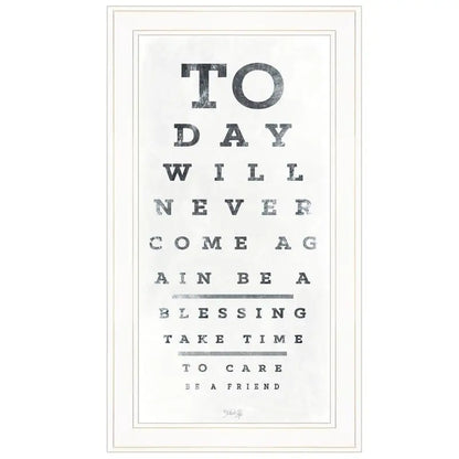 Eye Chart Wall Art, Framed Print with White Frame, Ready to Hang