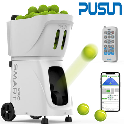 PUSUN PT-Smart Pro Tennis Ball Machine for Professional Training, Large Capacity, App&Remote Adjust Speed/Freq/Angle, DIY Train
