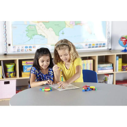 Plastic Pattern Blocks Set for Kids: Montessori Geometric Shapes, Symmetry, and Shape Recognition for Classrooms (1,250 Pieces)