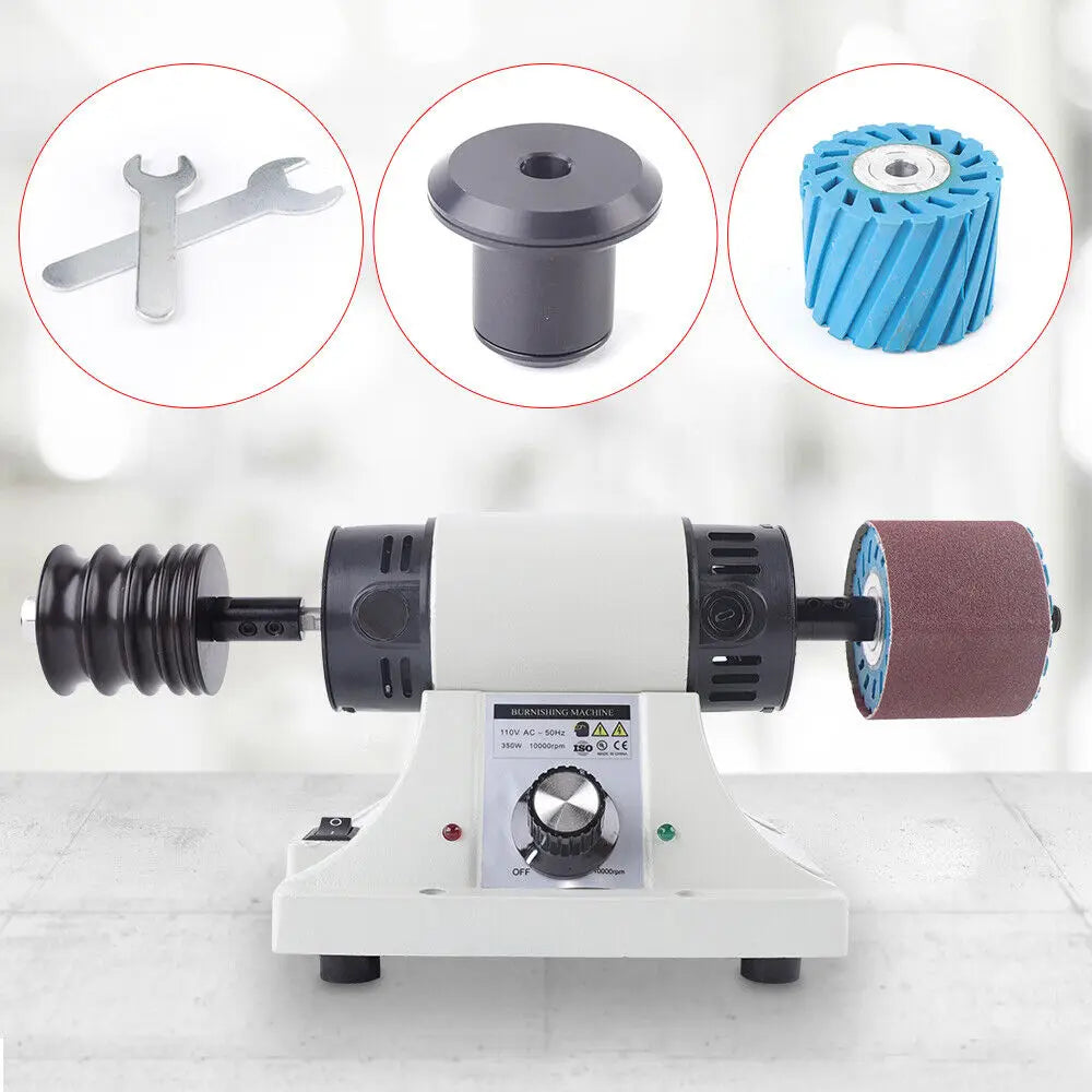 Electric Leather Edge Burnishing Machine, Leather Polishing Grinder Sanding Tool with Adjustable Grinding Head Speed 0-8000RPM