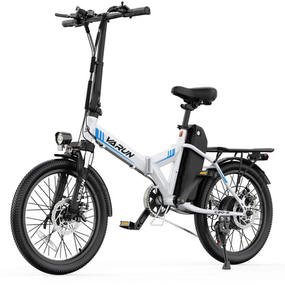 【1 Year Warranty】 Varun C20-2 Adult Electric Bike, 500W Peak Power, 36V 7.8Ah Battery, 20" Tire City E-bike, 20MPH, Ebike UL2849