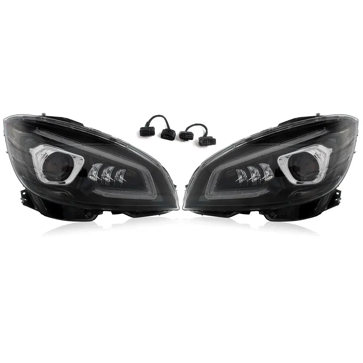 MAGICKIT Projector Headlights For 2007-2011 Mercedes C Class W204 S204 C300 C350 LED Headlamp Car Accessories