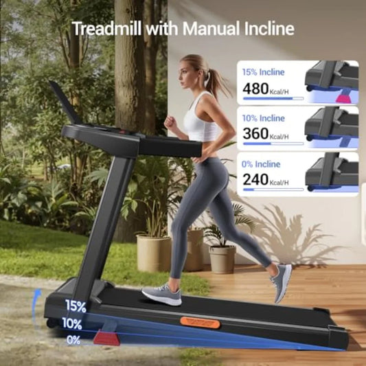 3in1 Portable Treadmill for Home Workouts with 15 Incline Adjustment Foldable Design for Easy Storage 300 Lbs Weight Capacity 3