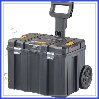 Large Rolling Tool Box with Wheels, Telescopic Handle, Stackable Storage for Easy Portability and Organization