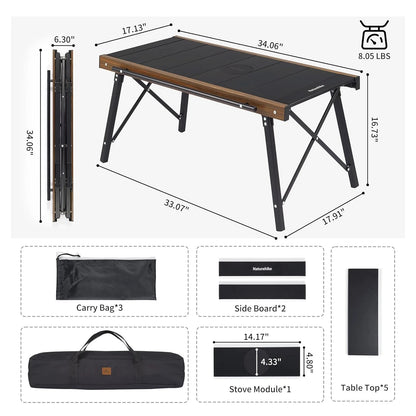 Naturehike IGT Camping Table Multifunctional Portable Aluminum Alloy Outdoor Folding Table with Carry Bag BBQ Picnic Suppiles