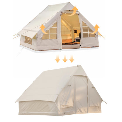 4-6 Person House Instant Glamping Camping Tents House with Hand Pump Automatic Inflatable Floating Tent for Adults Travel Hiking