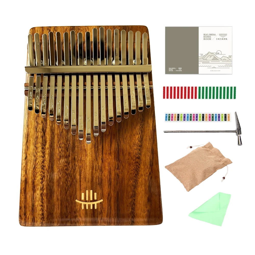 Hluru 17 Key Professional Rosewood Kalimba 21 Key Resonator Thumb Piano Walnut Finger Piano Box Mbira for Beginner2028