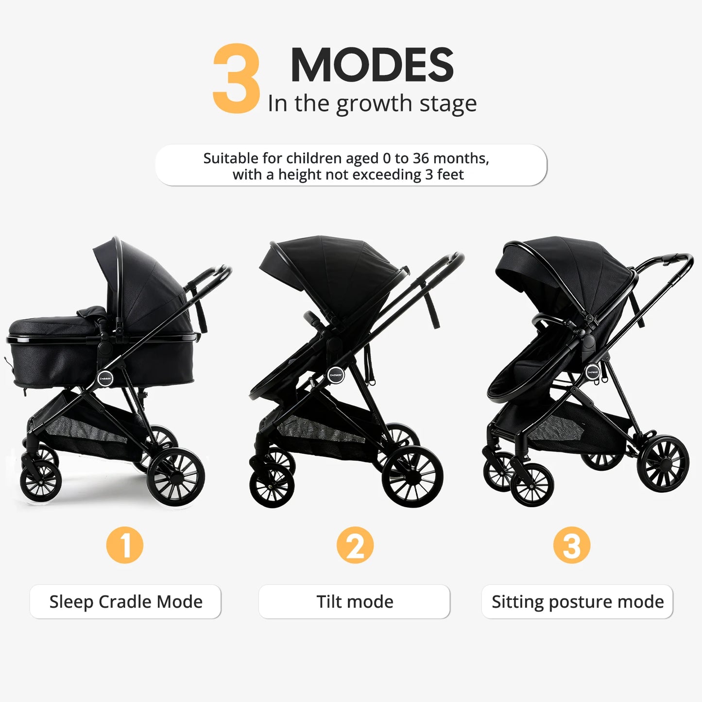 Foldable newborn stroller, Baby Stroller 2-in-1, outdoor camping vehicle, can be pushed in both directions, Festival gifts