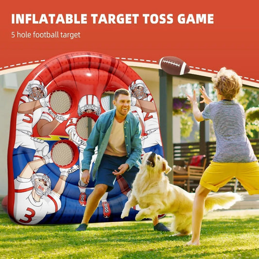 6Ft Football Target Toss Game Inflatable Football Throwing Target Toy for Carnival Party Games