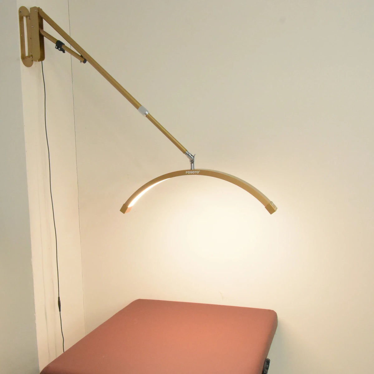Fosoto Rotatable Long Arm Wall Mounted Half Moon Lamp 40W LED Fill Light for Lashes Beauty Tattoo Nail Supplement Light