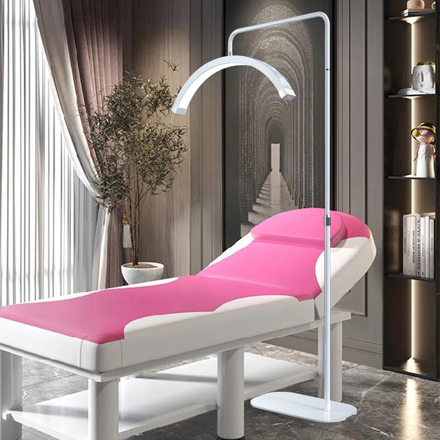 Fosoto LED Half-Moon Shaped Light Led Video Lash Light Floor Stand  Beauty Eyelash Tattoo Makeup