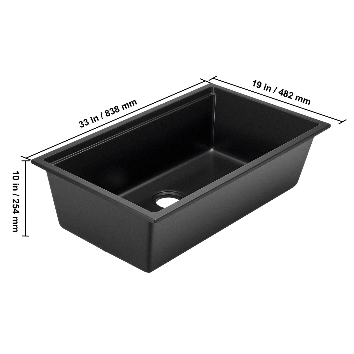 SucceBuy 30 33inch Kitchen Sink Workstation Undermount Granite Sink Drop-In Single Bowl Farmhouse Basin for RV, Prep Kitchen