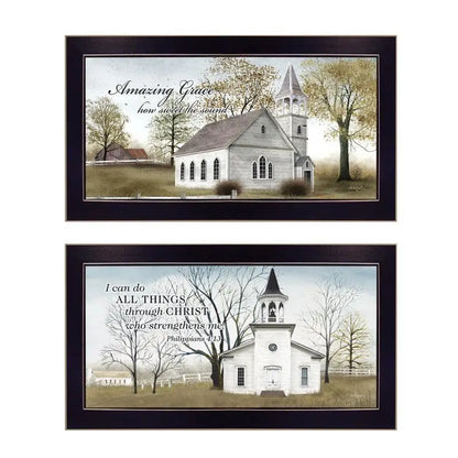 Amazing Grace Wall Art - 2-Piece Framed Vignette, Ready to Hang, Black Frame