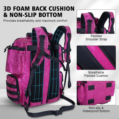Goture Fishing Backpack with 4 Tackle Boxes 900D WaterResistant Tackle Backpack with Rod Holders 45L Large Fishing Bag Storage