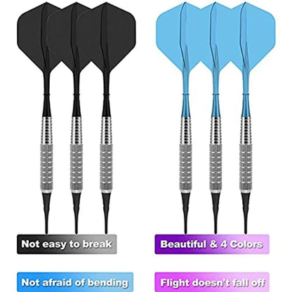 18Inch No Electronic Dart Board for Soft Tip Darts Set with Classic Style Includes 6 Pcs Plastic Darts with Extra Soft Tips Pin