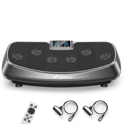 MERACH 3D 4D Vibration Plate Exercise Machine for Lymphatic Drainage Weight Loss with 2 Tension Ropes Whole Body Vibration Plat