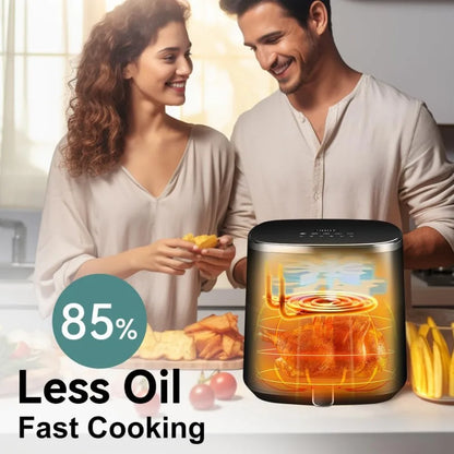 6 qt Digital Air Fryer with Window Up for Large Family Meals 6 Smart Presets for Preheating Reheating Baking Roasting Broiling