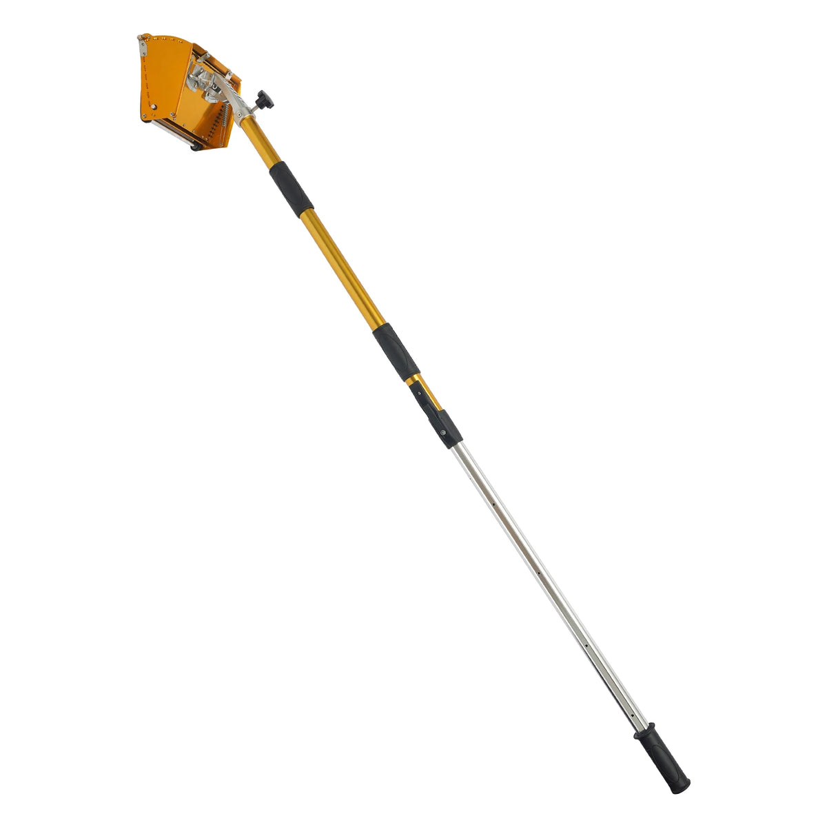 Drywall Taping Tool, Adjustable Drywall Box 8 Inch, Yellow Drywall Smooth Finish Trowel with Dual Spring Uniform Pressure, Extension Handle 39.76-64.17 Inches for Efficient Wall Ceiling Joint Plastering