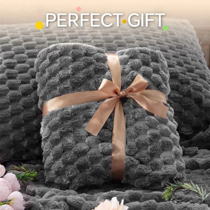 Fluffy Queen Comforter Set Grey Fleece Soft Comforter for Queen Size Bed, Luxury Warm Bedding Set for Winter, Fuzzy Bed Set 3 Pi