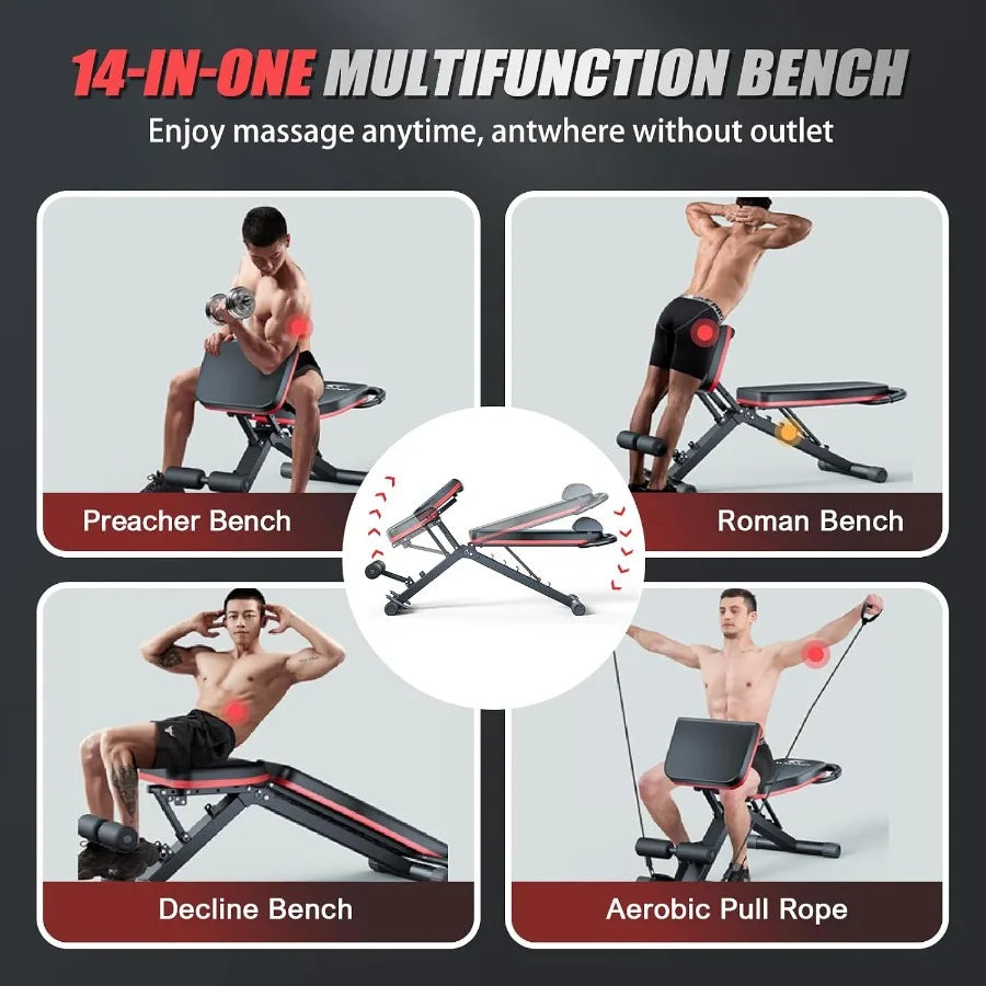 Adjustable Weight Bench for Home Gym, Foldable Workout Bench