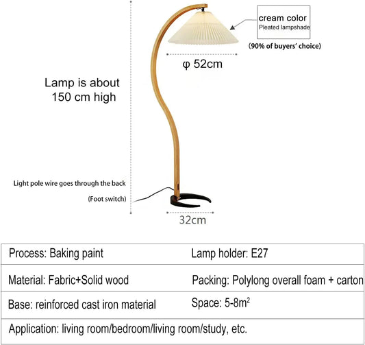 TIRAMISUBEST Vintage 59" Arched LED Floor Lamp - Beige