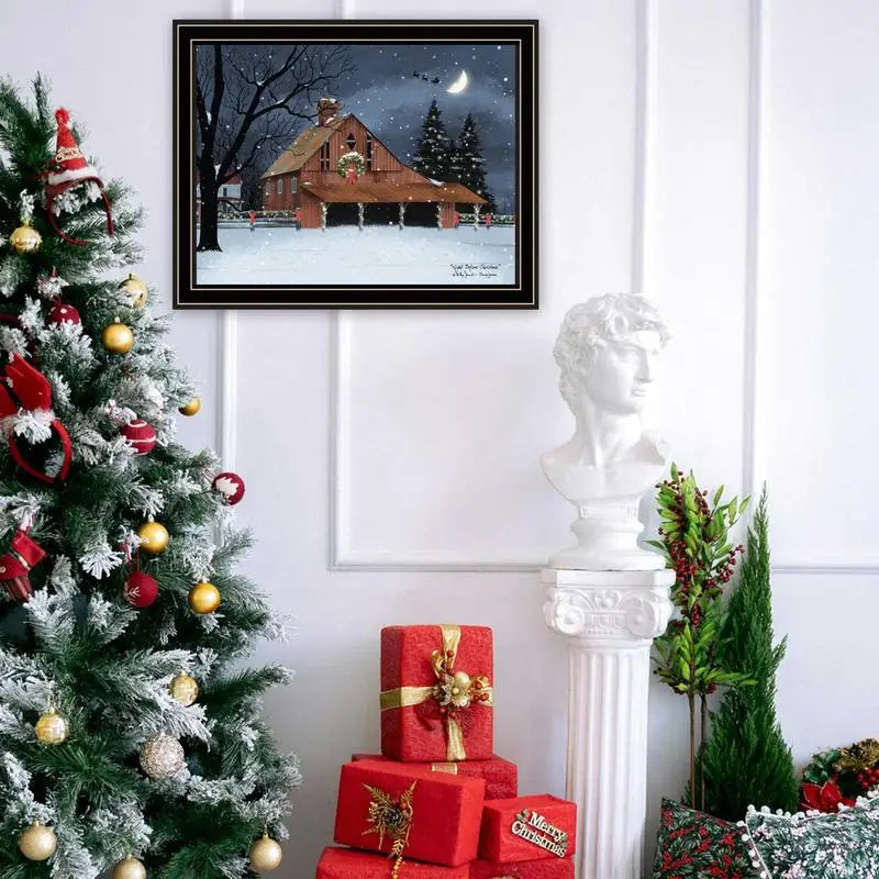 Night Before Christmas Black Framed Wall Art for Living Room Bedroom Home Decor Print by Billy Jacobs