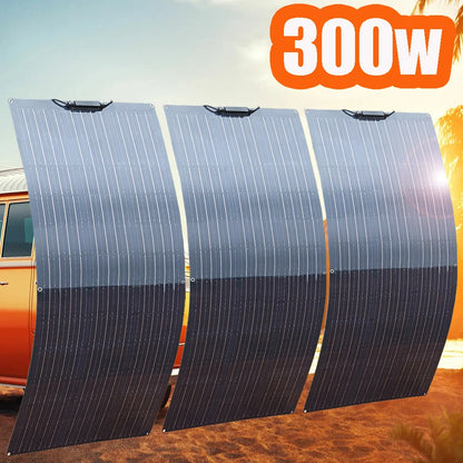 1000w Flexible solar panel 12v 24v panel solar 200W 100w 500W monocrystalline battery charger for rv electric car camping yacht