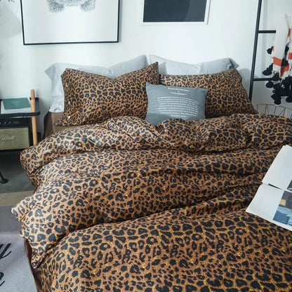 Print Comforter Set King Soft Fluffy Animal Cheetah Printed Comforter Set 3 Pieces Brown Black Floral Bedding Farmhouse Leopard