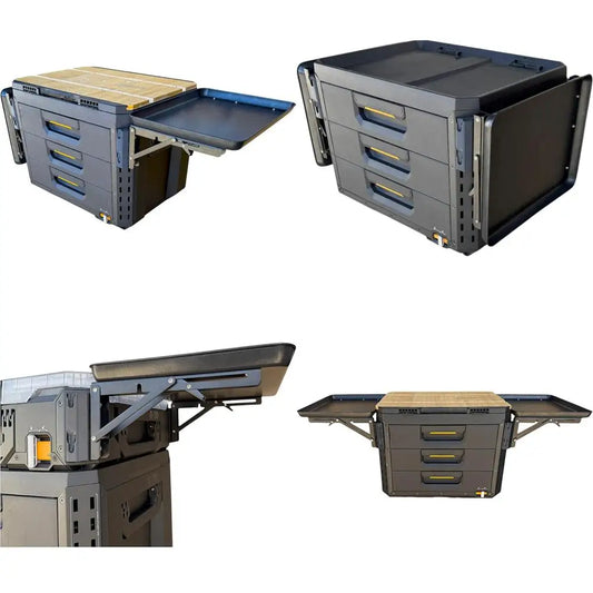 Quick and Easy Folding Steel Table, Compatible with StackTech Toolbox, Ideal for Compact Storage Solutions