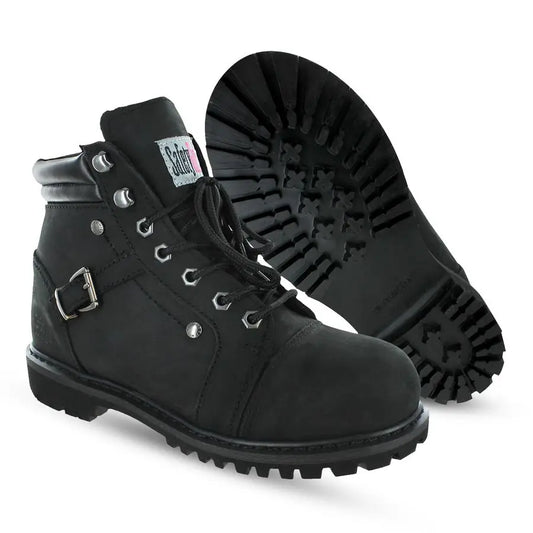 Girl Steel Toe Boots for Women Black 9M Waterproof Womens Fusion Work Boots Leather Work Boots Rugged Goodyear Welt Construction