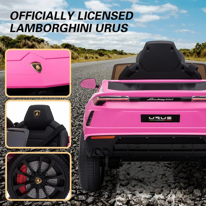 Licensed Urus Ride On Truck Car Toy, 12V Battery Powered Electric 4 Wheels Kids Toys w/Parent Remote Control, Foot Pedal, Music,