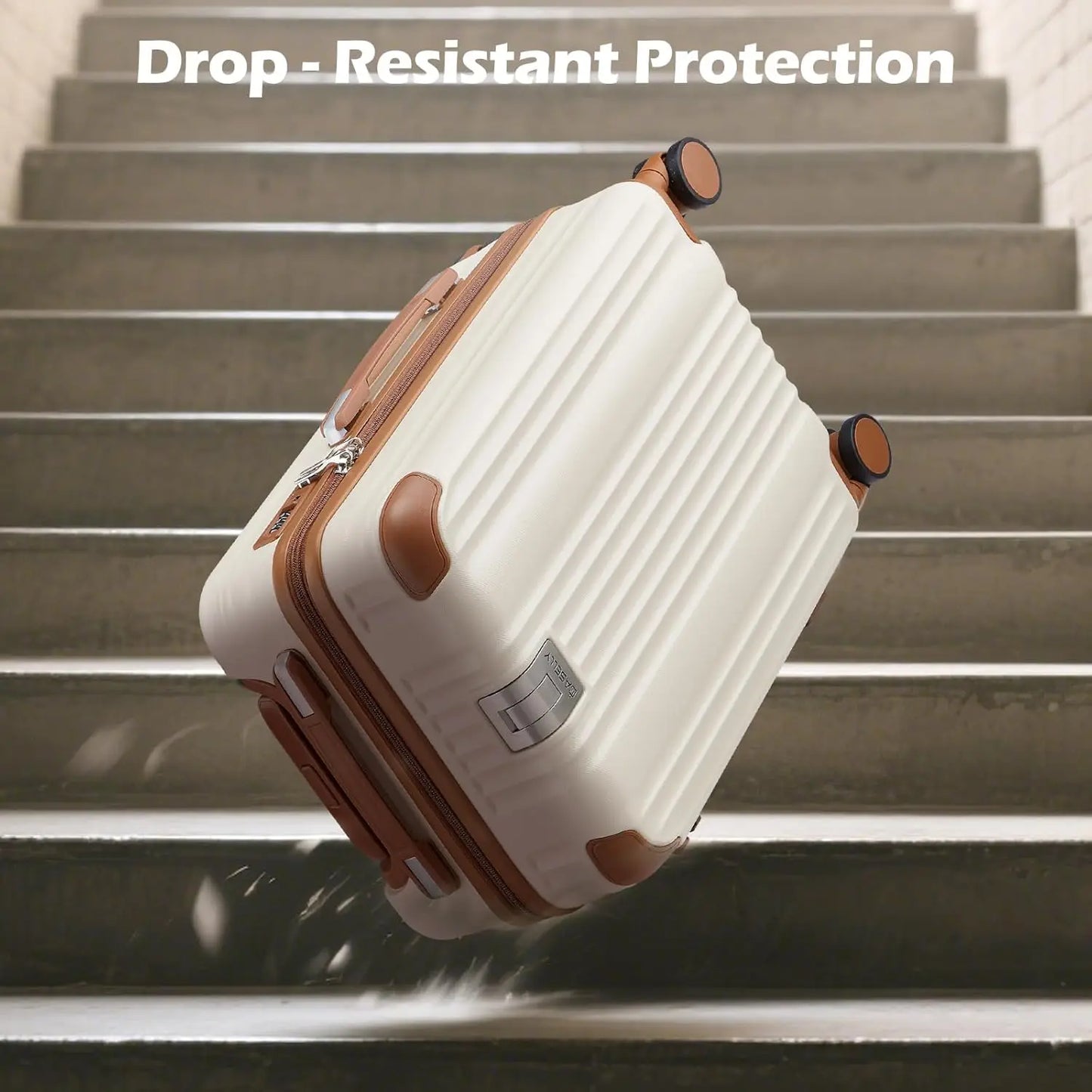 3-Piece Luggage Set PC+ABS Hardshell TSA Lock Spinner Wheels Lightweight Green Suitcase with YKK Zippers (20/24/28/DB/TB)