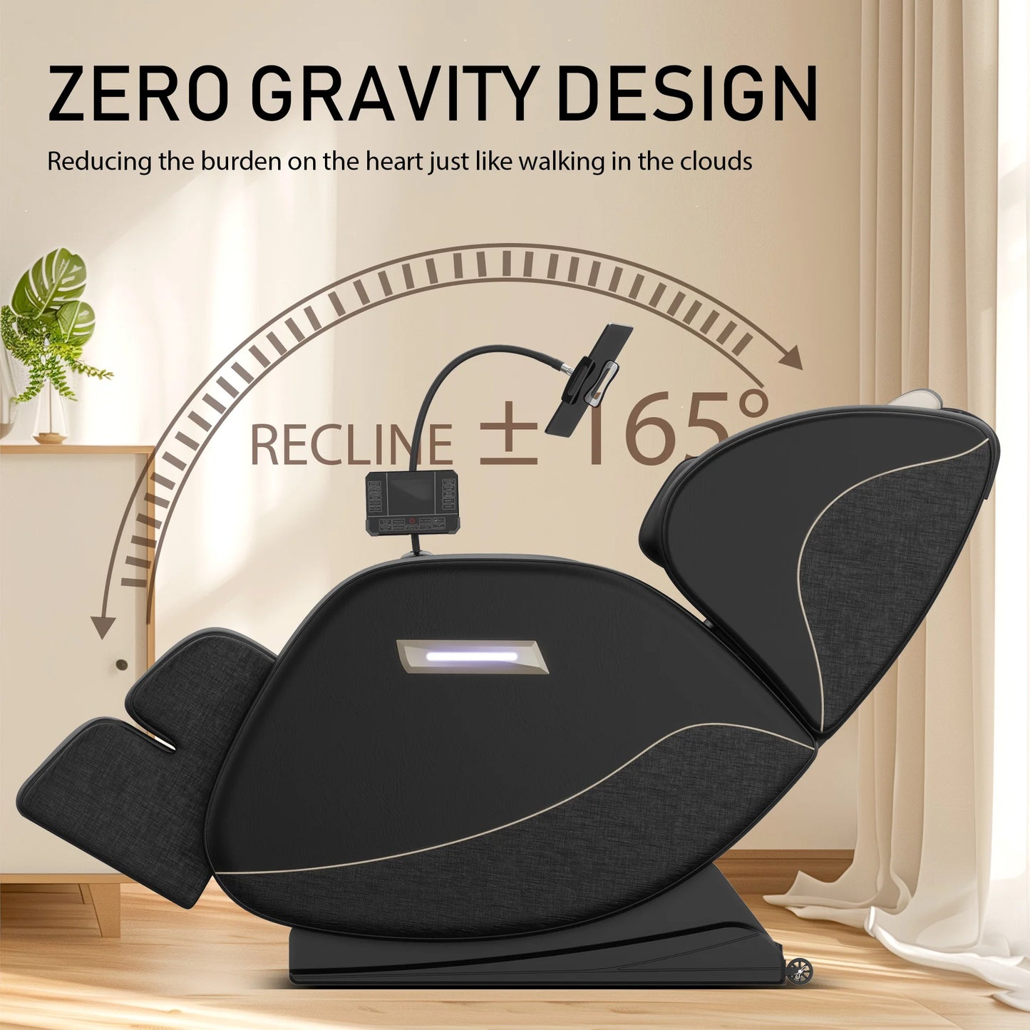 Zero Gravity Full Body Massage Chair with Heating, Airbags, Foot Roller & Touch Screen – Supports Up to 180 lbs